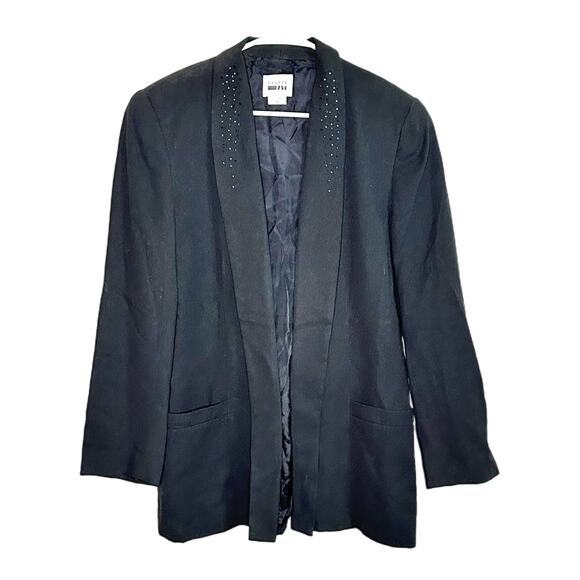 Leslie Fay Black Open Beaded Blazer, Size 10, Pre-owned - Picture 2 of 5